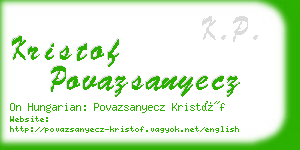 kristof povazsanyecz business card